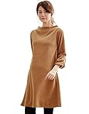 Angeliebe エンジェリーベ 授乳 口 付 起毛 スライバー ボトル ネック 袖口 パフ ワンピース M ～ L キャメル