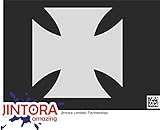 JINTORA ステッカー/カーステッカー - iron Cross - クルスデイエロ - 99x99 mm - JDM/Die cut - 車/ウィンドウ/ラップトップ/ウィンドウ - シルバー