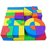 【 Alnair 】 積み木 ブロック やわらかい積み木 50PCS EVA素材 かるくてふんわりつみき おもちゃ ブロック 倒れても痛くない 多色 DIY手作り 知育 玩具 子供ブロック やわらかつ