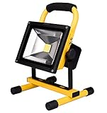 充電式LED投光器■ポーペ(POOPEE) 充電式LED投光器　20W バッテリー内蔵式ポータブル投光器 6000K 広角 昼白色 角度調整可 防水加工 フラッドライト