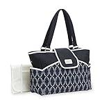 Carter's Flap Tote Deco Fashion Print Diaper Bag, Black/Grey by Carter's