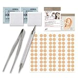 【耳つぼスターターキット ５点セット】チタン粒・金粒・肌色チタン/耳つぼシール/耳ツボシール/スターター/スターターセット/お試し (肌色シールチタン粒)