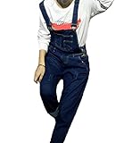 Snoneレディース デニム サロペットパンツ オーバーオール クラッシュ カジュアル ジーンズ つなぎ