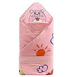 [かわいいマウス] 0-6 M、温かいピンクのスワドル、新生児の春/秋ブランケット