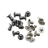 KUKU工房 ネジ式 ギボシ レザークラフト向け 頭径4mm 10個セット (ガンメタブラック)