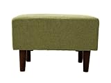 シンプルなファブリックオットマン単品 幅60cm グリーン　木脚付き