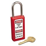 軽量Zenex安全ロックアウト南京錠、1 1 / 2 "インチ幅、レッド、2キー、6 /ボックス、として販売6各