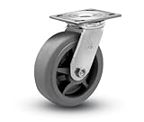 Shepherd Prism Series 5 Diameter TPR Flat Wheel Swivel Caster, 4-1/2 Length x 4 Width Plate, 375 lbs