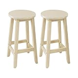 木製スツール (WH　H55cm, 2個セット)