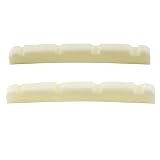 Musiclily Pro 39.47mm ジャズベースJB用牛骨ナット弦溝加工済みボーンナット カーブドボトム 4弦Fender Jazz Bass用 アイボリー(2個セット）