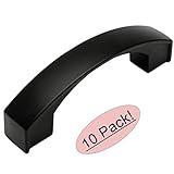 Cosmas 616 – 030 FBフラットブラックモダンキャビネットハードウェアアーチハンドルプル – 3 "インチ( 76 mm )穴中心 – 10パック