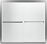 Sterling 581005-59S-G03 Meritor Frameless Sliding Bath Door with Frosted Glass Pattern, 59-3/8 x 55-