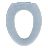 オカ(OKA) コクーン トイレ便座カバー O型専用タイプ ブルー (O型 洗える ニット あたたかい クッション やわらか)