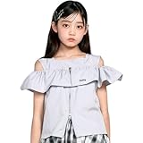 [Ziddy] [ジディ] 2WAY肩見せフリルブラウス グレー 140cm