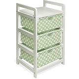 Badger Basket White 3-Drawer Hamper/Storage Unit, Sage Polka Dots by Officesaleman
