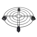 Xiton 花台 フラワースタンド アイアン 植木鉢台 キャスター付き 鉢置台 鉢受プレート フラワーラック プランタータンド 床保護 移動便利 直径35cm