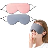 Copeflap アイマスク 睡眠用 遮光 安眠 洗える 暖かい 耳掛け型 温冷兼用 2枚セット (グレー＆ブラック)