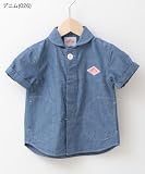 (ダントン)DANTON KIDS キッズ 丸襟 シャンブレーシャツ 半袖 JD-3538COC デニム(026)