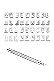 YFFSFDC 刻印セット レザークラフト 交換式刻印 6.5ｍｍ 36個セット 革用刻印セット DIY 手作り レザークラフト道具 革細工 打ち具 道具