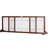 犬の猫のためのエクストラワイド木製ペットゲート独立した出入り口階段室内インドア100-187センチメートル幅と50センチメートル高い