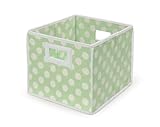 Badger Basket Folding Nursery Basket/Storage Cube, Sage Dot by Badger Basket