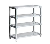 選べる幅サイズ31段階！軽量アルミ製 収納ラック4段 棚板奥行36cm 高さ90cm 幅バリエーション 30～180cm (60cm)