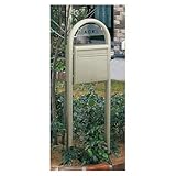 YKK ap製おしゃれ郵便ポスト ポスティモネームプレート付（シール文字）前入・後出 F2型（プラチナステン） メールボックス