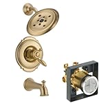 デルタDelta ktsdvi-t17455h2o-cz Victorianタブ/シャワーキットpressure-balance dual-functionカートリッジ、シャンパンブロンズシャンパンブ
