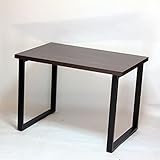 テーブル・デスク 幅100×奥行き65×高さ71cm ダークブラウン フレーム脚 ブラック アジャスター付