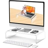ディスプレイ 台 卓上 透明 モニター台 卓上 アクリル クリア pcモニタースタンド 卓上 パソコン台 机上台 省スペース キーボード 台 収納 モニター台 pcスタンド 省スペース 姿勢改善 安定性 耐荷重30-40KG(50.2*20*10cm)
