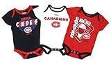 モントリオールカナディアンズ3個入り赤ちゃんクリーパーボディスーツセット レッド