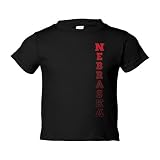 Nebraska Cornhuskers垂直「ネブラスカ」幼児用Tシャツ ブラック