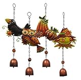 Fall HarvestメタルベルウィンドチャイムPerfect for Gardens、Porches、パティオ、ガゼボ, and More。。(セットof 4 )