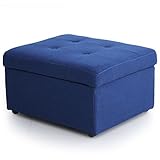 スツール 収納 裏返してテーブルに 木目天板 チェア オットマン 足置き テーブル サイドテーブル ネイビー