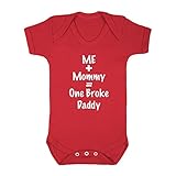 (フロソ) FLOSO 赤ちゃん・ベビー用 Me Plus Mommy Equals One Broke Daddyプリント 半袖ボディースーツ ロンパース スリープスーツ ベビー肌着 パジャマ (1