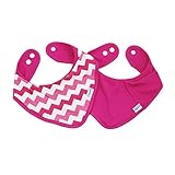 Bumkins Printed Waterproof Bandana Bib 2 Pack, Pink Chevron (0-9 Months) by Bumkins