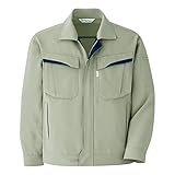 ミドリ安全 作業服 春夏 帯電防止 プランテックス T C ストレッチ 長袖 ジャンパー VES2486 アースグリーン L