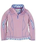 Hatley ハットレイ キッズ女の子 ガールズマイクロフリース モックネックジャケット プルオーバー ハーフジップ ピンク&スカイライトストリング、メダリオン柄・縁取りデザイン 120cm 、6Y(