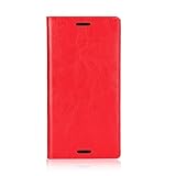 Golikef Sony Xperia XZ ケース カバー バンパー 手帳型 高級 本革 レザー 色鮮やか レトロ な book case 型 柔らかいシリコンTPUラバーカバー スタンド機能 カー