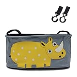 選べる ベビーカー用バッグ 【DauStage】 ドリンクホルダー 小物入れ ベビーカー Wフック 2個付き (05，サイ)