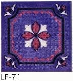 アンティーク　デザインタイル 150角 花 イスラム風（昭和レトロ）な磁器絵タイルです。<br> 壁、床（キッチン カウンター・テーブル・浴室）のＤＩＹリフォーム、 プランター作成にお勧めです。コース