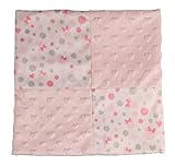 Disney Minnie Mouse Double Sided Mink Infant Blanket, Pink Patchwork with Hearts Popcorn by Disney