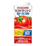 カゴメ トマトジュース 低塩 1L紙パック×6本（機能性表示食品 食塩入り リコピン GABA 血圧 善玉コレステロール 大容量 1000ml）