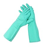 B Blesiya ゴム製作業手袋　高品質ニトリル手袋　耐溶剤　耐油性　グリーン　全4サイズ - S