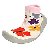 Prettyia ベビーウォームソックス靴　 アンチスリップ ベビーベッド ガールズ 男の子 　新生児 　 全4サイズ2様式 - 花, 26,27