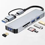 KIMOCA USB Type-c ハブ アダプタ 5-in-2 マルチポートUSB3.0 USB2.0 SD/TFカードリーダー 交換アダプタ MacBook Pro Air/iPad Pro/Samsung/ChromeBook/Surface Go / Pro7 / Matebook/Switch/USB C デバイス対応
