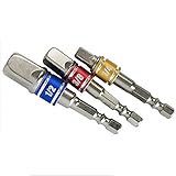 Liebeye 六角　スクエア　ドリル　ビット　ソケット　アダプタ　1/4 "3/8" 1/2 "ドライバ　ドリル　インパクト　ソケット延長レンチ　3本/セット