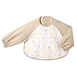 MIKIHOUSE(ミキハウスベビー)どうぶつ柄 お袖つきお食事エプロン -,ベージュ