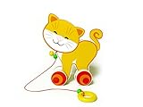 デッサン猫 280 x 80 x 120 引く動物の木のおもちゃ