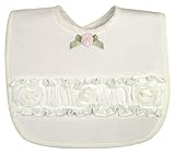 Stephan Baby Girl's Night Out Bib with Organdy Rosettes, White, 0-3 Months by Stephan Baby [並行輸入品]